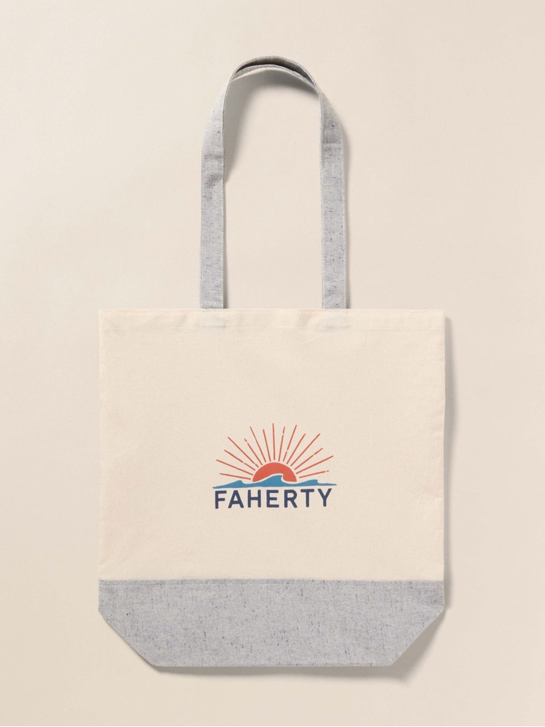 Faherty Canvas Logo Tote Grey